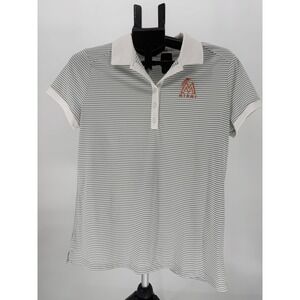 Nike Golf Dri-FIT Women's Miami‎ Marlins Striped Polo Shirt Size L